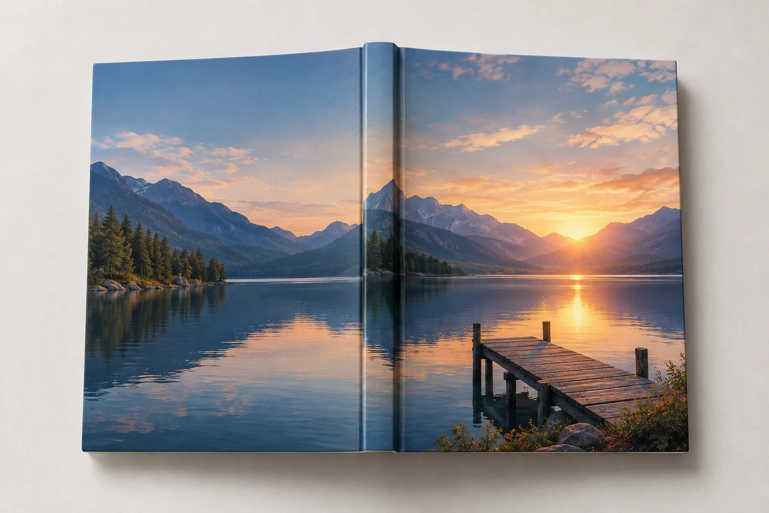 Full-wrap paperback cover spread on a clean studio table with visible spine and back cover